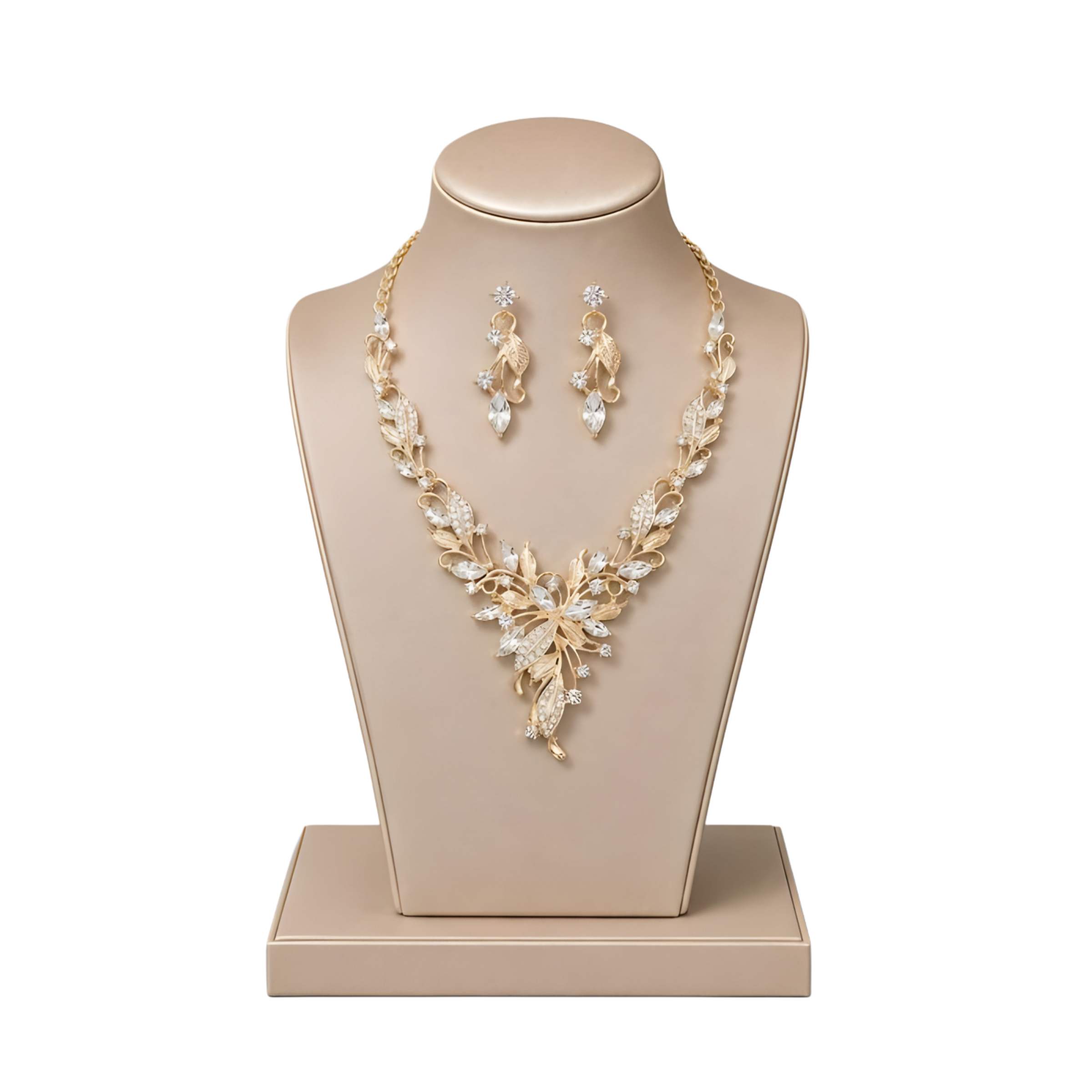 Golden Leaf Rhinestone Jewelry Set price in Bangladesh